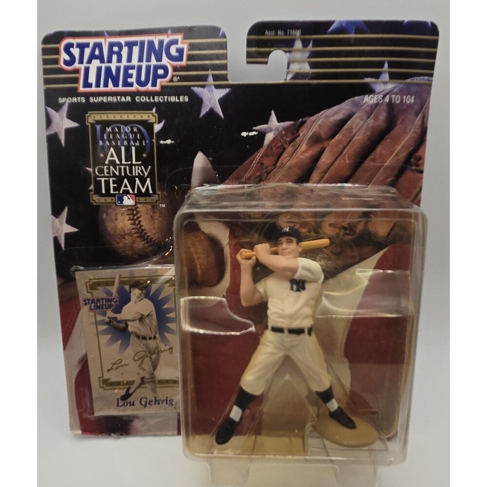 Starting Lineup MLB All-Century Team Lou Gehrig Action Figure w/ Bat & Ball